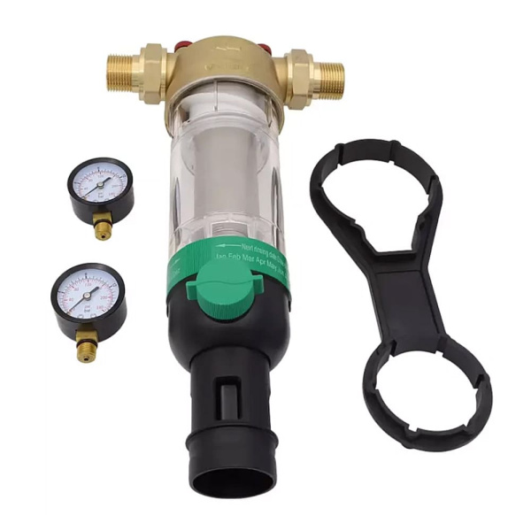 Фильтр с обратной промывкой и манометрами, 1", 100 мкм, VIEIR