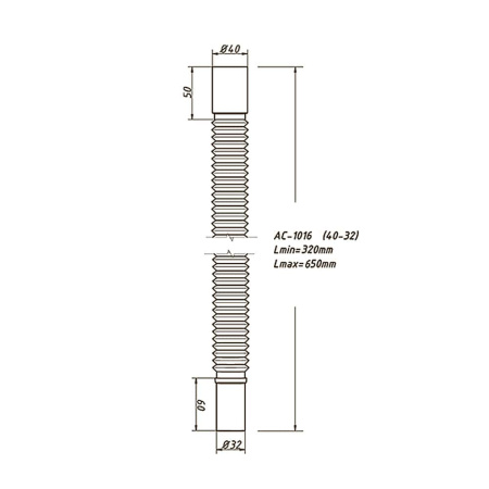 Гибкое соединение 32 х 40 мм L 320–650 мм ОРИО