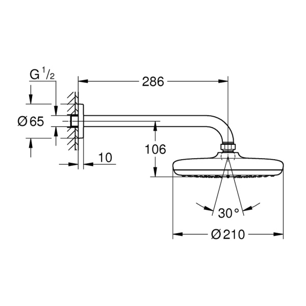 Верхний душ Grohe Tempesta 26412000