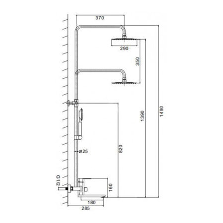 Душевая система c изливом Frap F24805 хром