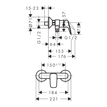 Смеситель для душа Hansgrohe Logis 71600000 Смеситель для душа Hansgrohe Logis 71600000