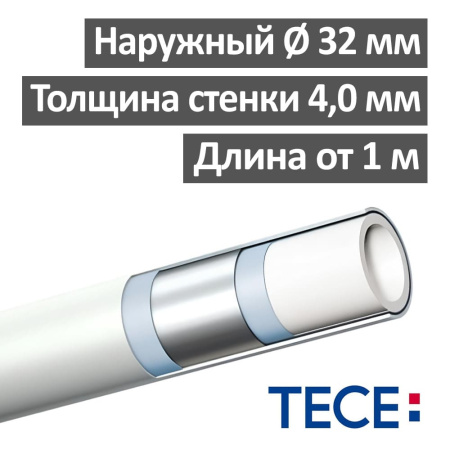 Труба универсальная металлополимерная TECEflex PE-Xc/AL/PE 32 x 4,0 х 25 м