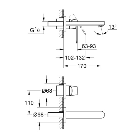 Смеситель для раковины Grohe Eurosmart Cosmopolitan 19381000