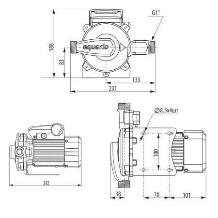 Насос повышения давления автоматический Aquario TEMA-400EA