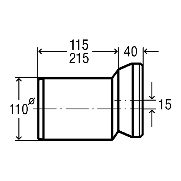 Труба фановая 110 х 155 мм с эксцентриком 15 мм Viega