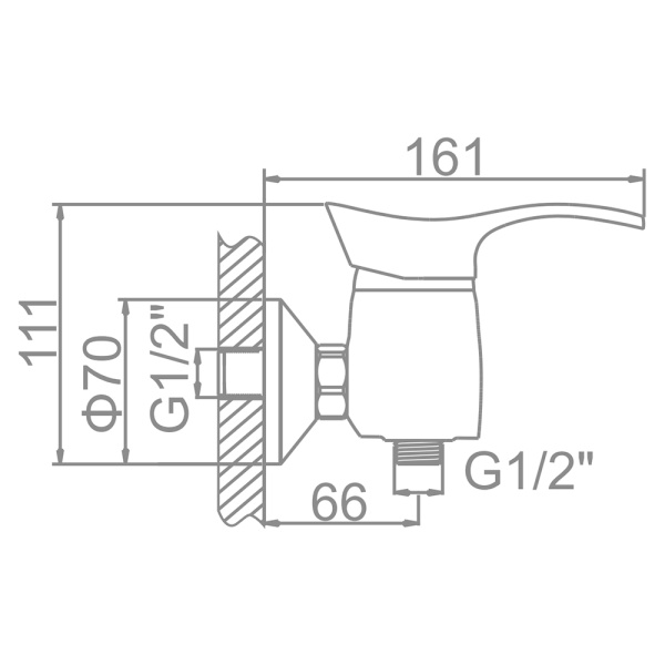 Смеситель для душа Ledeme L2001 с душевым гарнитуром хром Смеситель для душа Ledeme L2001 с душевым гарнитуром хром