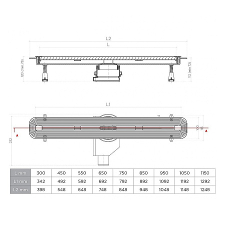 Душевой трап щелевой 450 мм Pestan Confluo Slim Line (хром матовый)