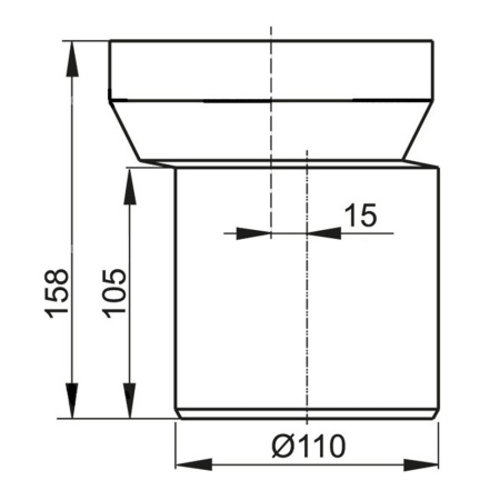 Фановая труба 110 х 158 мм с эксцентриком 15 мм Alcaplast A92