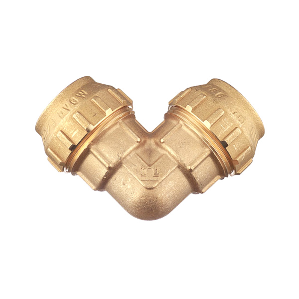 Угол латунный компрессионный 90° х 32 х 32 Tiemme