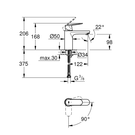 Смеситель для раковины Grohe Eurosmart Cosmopolitan 2339800E