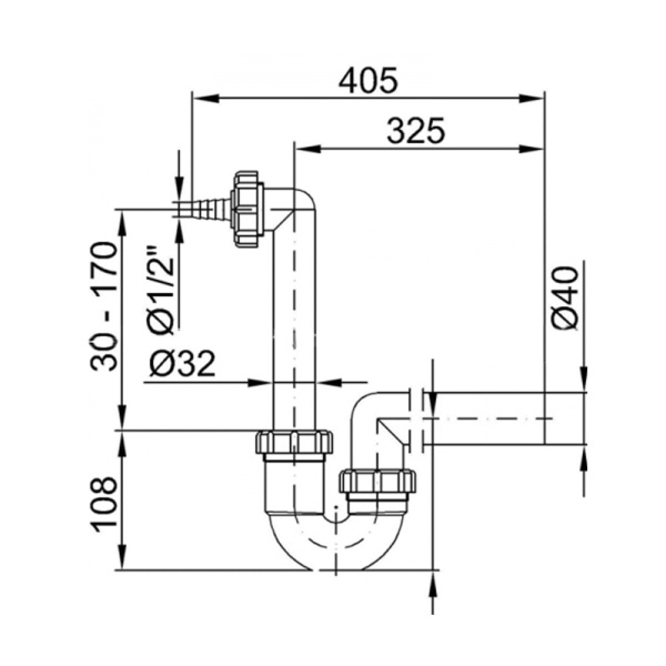 Сифон для сбора конденсата 40 мм STYRON STY-300 Сифон для сбора конденсата 40 мм STYRON STY-300