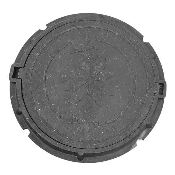 Люк садовый канализационный 1.5 т, h60/25, Plastkraft (Сандкор) черный