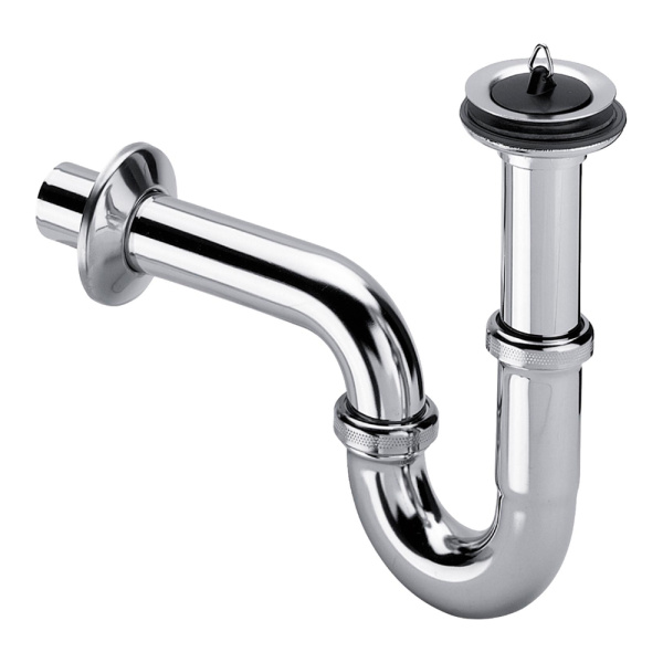 Сифон трубный для умывальника хромированный с выпуском 1"1/4 х 32 мм Viega