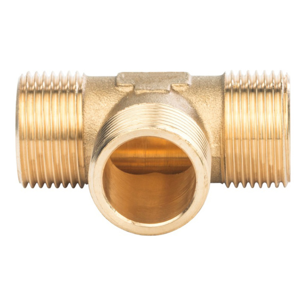 Тройник латунный 3/4" НР Цветлит