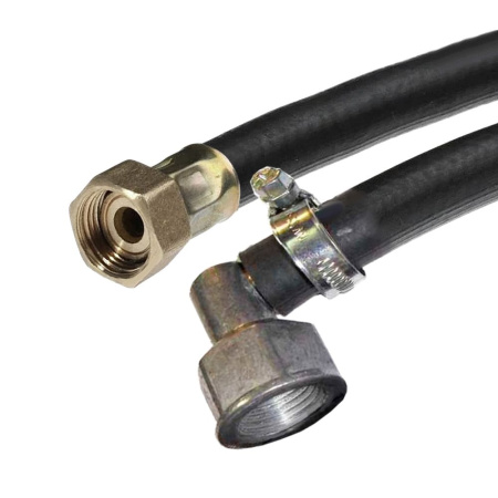Шланг газовый угловой резиновый 200 см гайка 1/2" (угол 90°) х гайка 1/2", ТАиМ