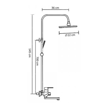 Душевая система с изливом Frap F2441 белый хром