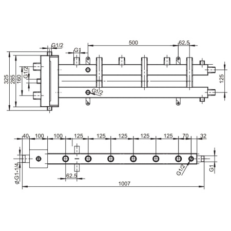 Гидравлический разделитель с коллектором на 4 контура (М4) в теплоизоляции, ZEISSLER
