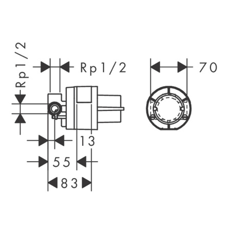 Скрытая часть смесителя для душа Hansgrohe 13620180