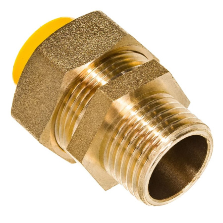 Муфта латунная Stahlmann / Neptun (M) газ 20 х 3/4" НР с диэлектрическим кольцом