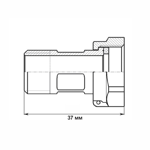 Узел присоединительный для счетчика воды DN15 х 37 мм Цветлит
