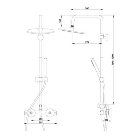 Душевая система Omnires SYSTORONTOСR 