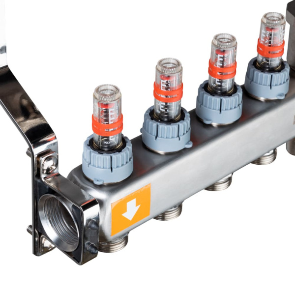 Коллекторный блок из нержавеющей стали на 12 выходов 1" x 3/4" (евроконус) Valtec Коллекторный блок из нержавеющей стали на 12 выходов 1" x 3/4" (евроконус) Valtec