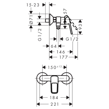 Смеситель для душа Hansgrohe Logis Loop 71247000 Смеситель для душа Hansgrohe Logis Loop 71247000
