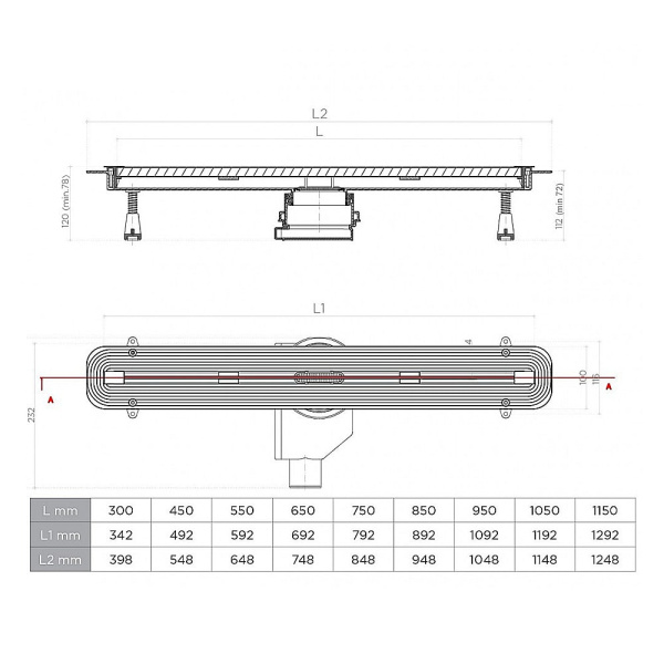Душевой трап щелевой 950 мм Pestan Confluo Slim Line (хром матовый)