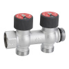 Коллектор распределительный 3/4" х 3/4"ЕК, на 2 выхода, хром, VARMEGA