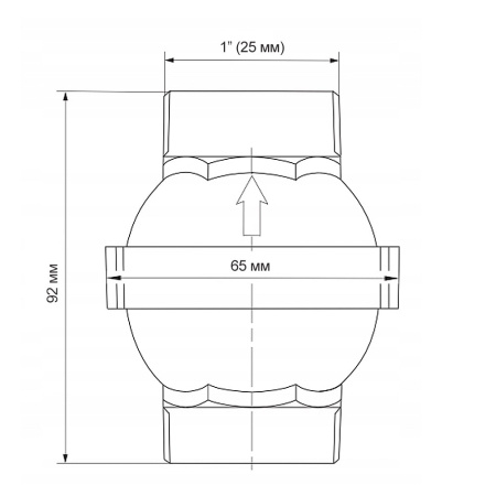 Клапан обратный шаровой Tech-Pol ZR25 для отопления