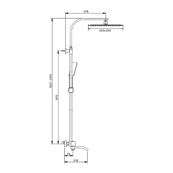 Термостатическая душевая система Gappo Jacob G2407-40 с поворотным изливом хром