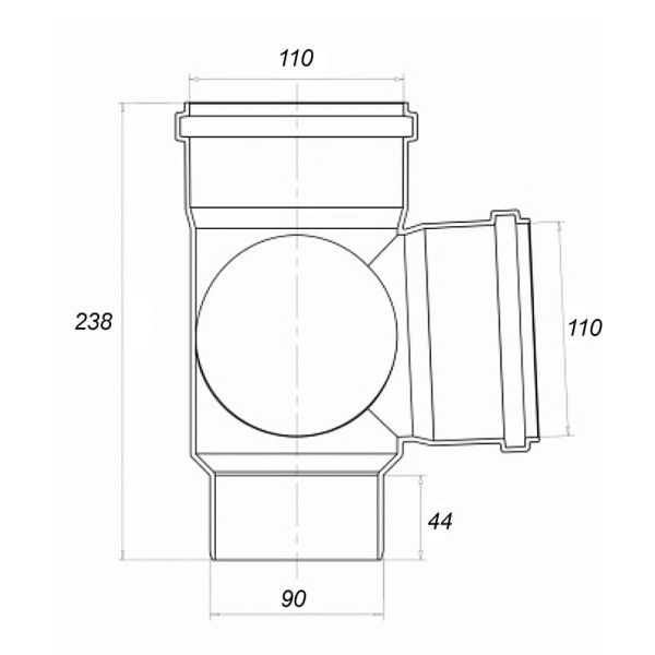 Крестовина восстановитель раструба угловая 110х110х110 мм 87° Ostendorf