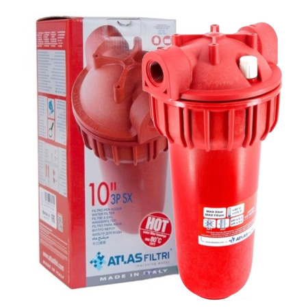 Магистральный фильтр для очистки горячей воды Atlas Filtri SENIOR PLUS HOT 3P SX AB 3/4" 10SL без картриджа