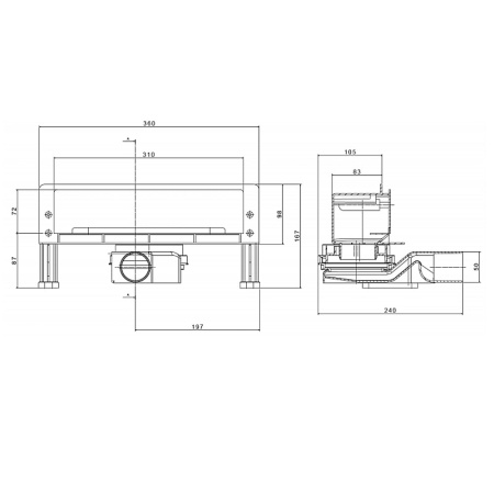 Душевой трап пристенный 300 мм Pestan Confluo Wall Drain (хром матовый)