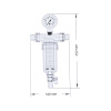 Фильтр тонкой очистки с манометром 1/2" HР для горячей воды Millennium