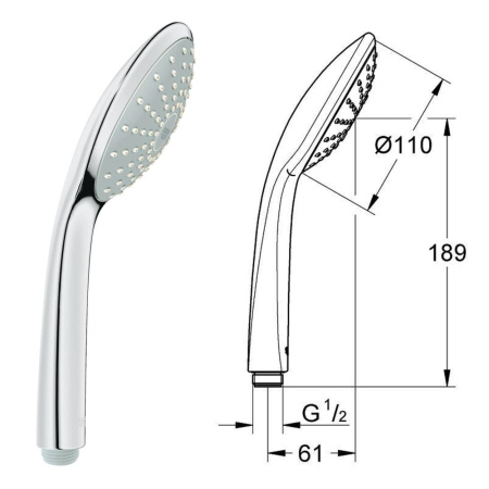 Душевая система скрытого монтажа Eurosmart Grohe 124440 хром