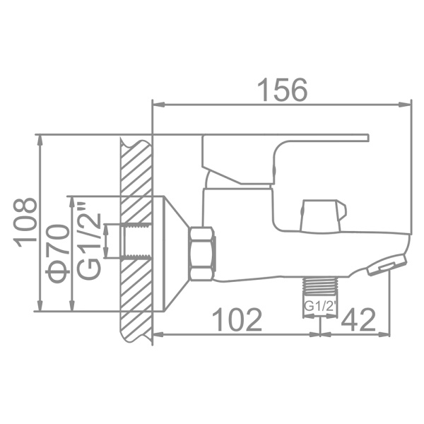 Смеситель для ванны Ledeme L3003 с душевым гарнитуром хром