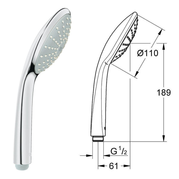 Душевая система скрытого монтажа Eurosmart Grohe 124440 хром