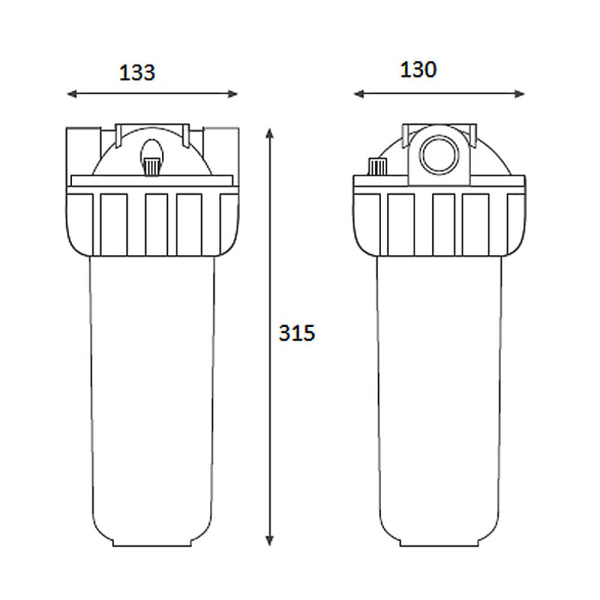 Магистральный фильтр для очистки горячей воды Atlas Filtri SENIOR PLUS HOT 3P SX AB 1" 10SL без картриджа