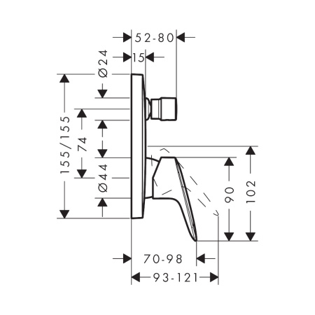 Смеситель скрытого монтажа для ванны/душа Hansgrohe Logis 71405000