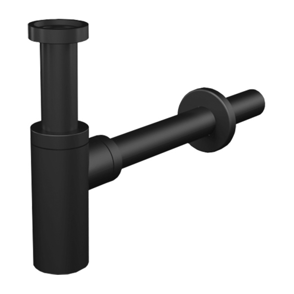 Сифон для умывальника DN32 AlcaPlast A400BLACK цельнометаллический, черный