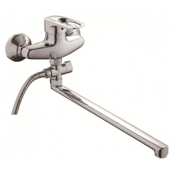 Смеситель для ванны Ledeme L2104 с длинным изливом 400мм хром