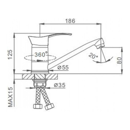 Смеситель для кухонной мойки Frap F4501-2 хром