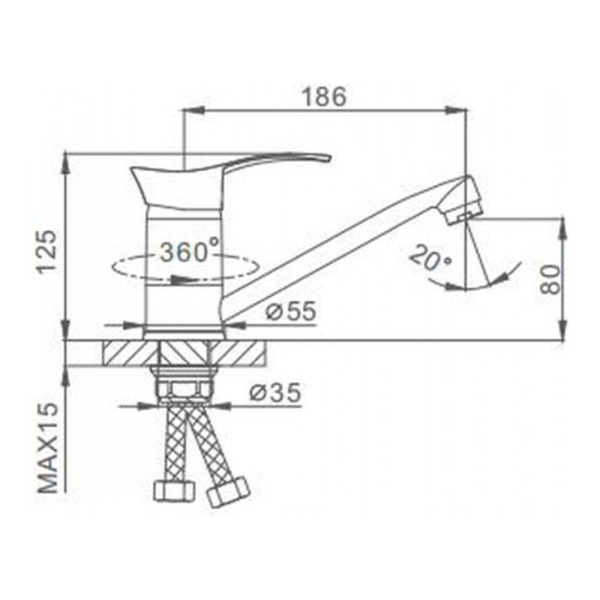 Смеситель для кухонной мойки Frap F4501-2 хром