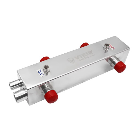 Гидравлический разделитель с воздухоотводчиком и дренажным краном, 40 кВт (нержавеющая сталь) VIEIR