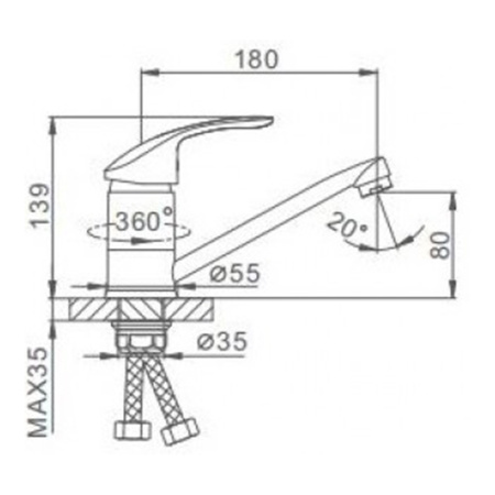 Смеситель для кухонной мойки Frap F4521-5 сатин