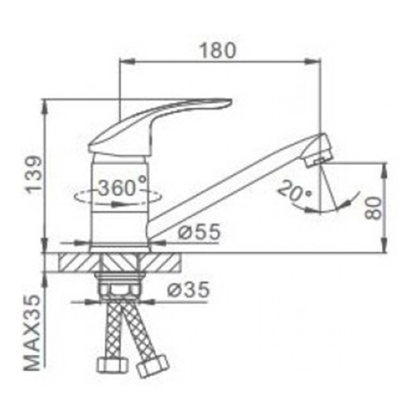 Смеситель для кухонной мойки Frap F4521-5 сатин