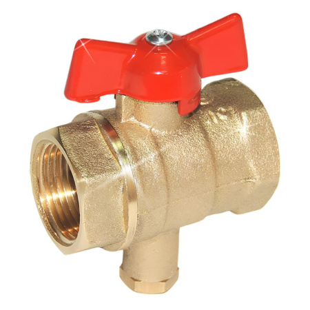 Кран шаровой 3/4" для подключения датчика температуры (М10), Цветлит