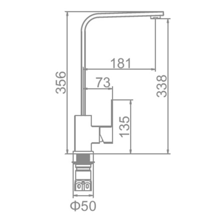 Смеситель для кухонной мойки Ledeme L74033 высокий