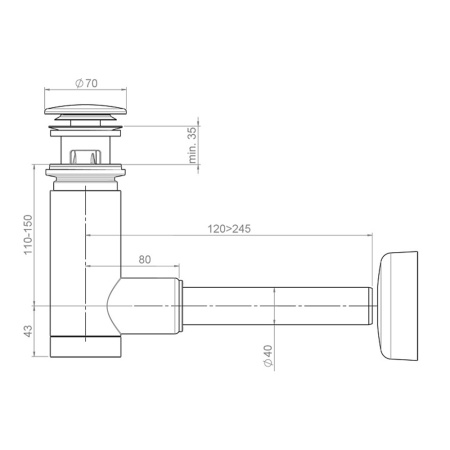 Сифон для раковины, click-clack Prevex Easy Clean Сифон для раковины, click-clack Prevex Easy Clean